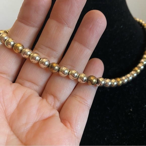Napier Vintage Gold and SilverTone Beaded Choker Necklace - Picture 4 of 13